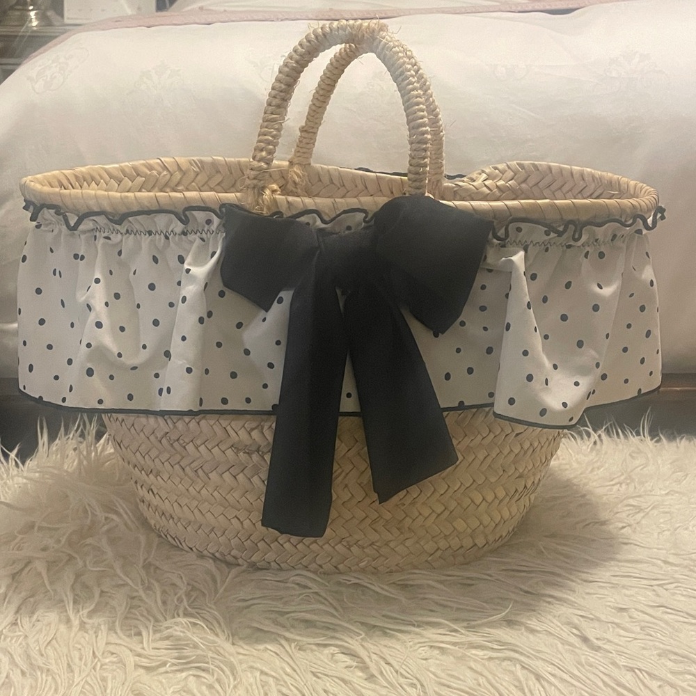 Suncracy girl Polka Dot Straw Tote Bag (matching swimsuit available)